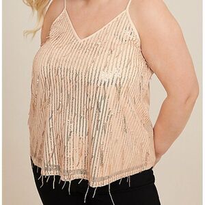 Maurices Sequin Fringe Cami - NWT - Size 3X - Holiday Party - New Years